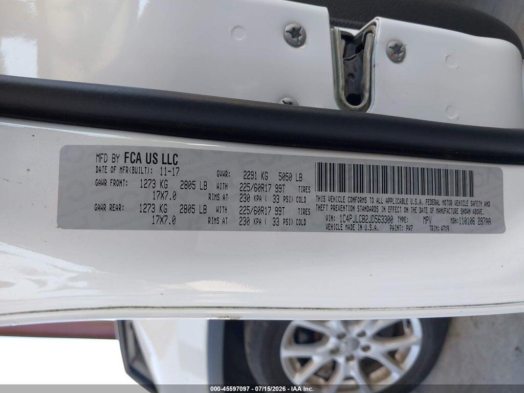 1C4PJLCB2JD563300 2018 JEEP CHEROKEE photo no. 9