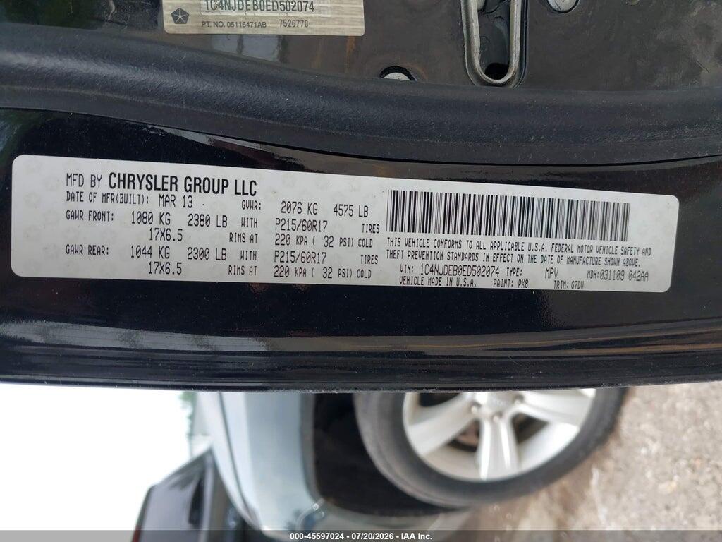1C4NJDEB0ED502074 2014 JEEP COMPASS photo no. 9