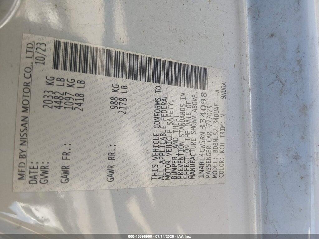 1N4BL4CW5RN334098 2024 NISSAN ALTIMA photo no. 9