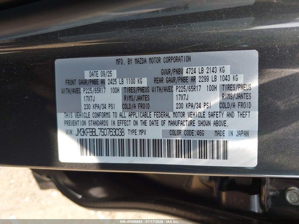 JM3KFBBL7S0763038 2025 MAZDA CX-5 photo no. 9