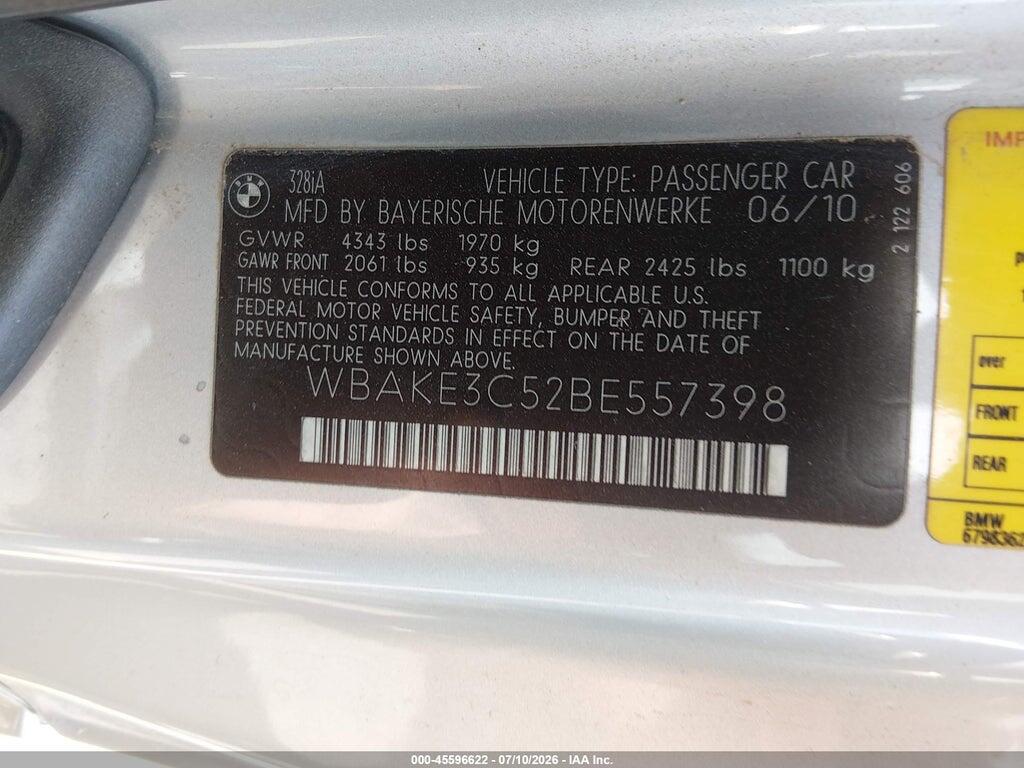 WBAKE3C52BE557398 2011 BMW 328I photo no. 9