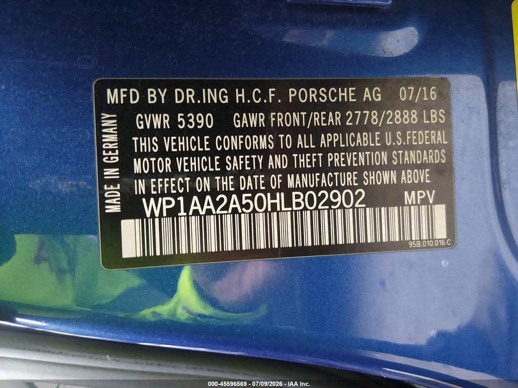 WP1AA2A50HLB02902 2017 PORSCHE MACAN photo no. 9
