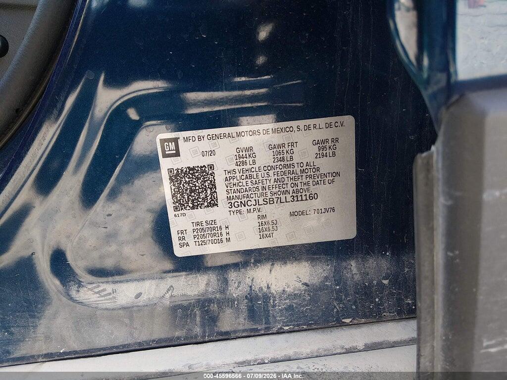 3GNCJLSB7LL311160 2020 CHEVROLET TRAX photo no. 9