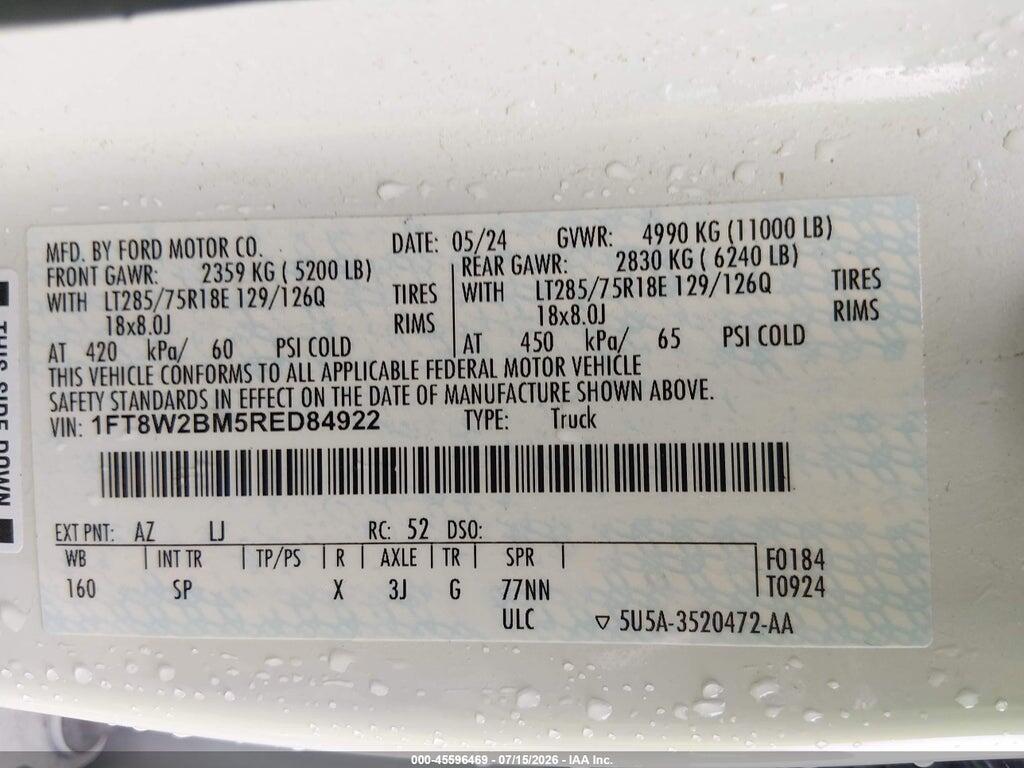 1FT8W2BM5RED84922 2024 FORD F-250 photo no. 8