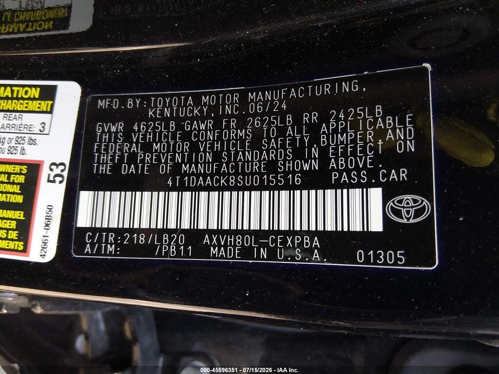 4T1DAACK8SU015516 2025 TOYOTA CAMRY photo no. 9