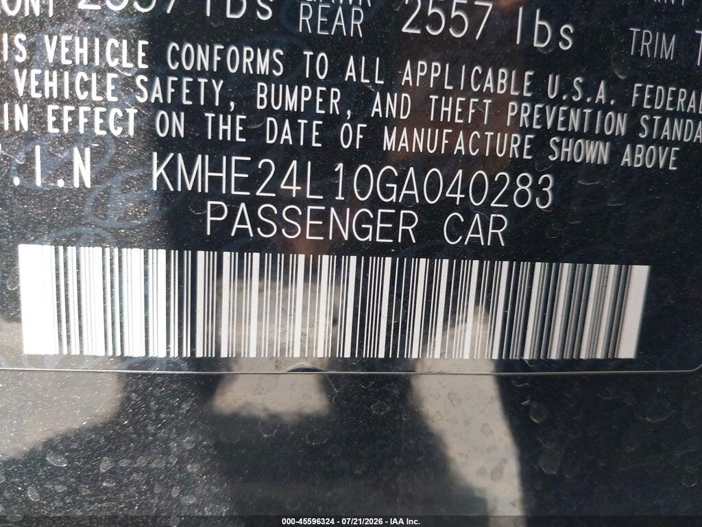 KMHE24L10GA040283 2016 HYUNDAI SONATA HYBRID photo no. 9