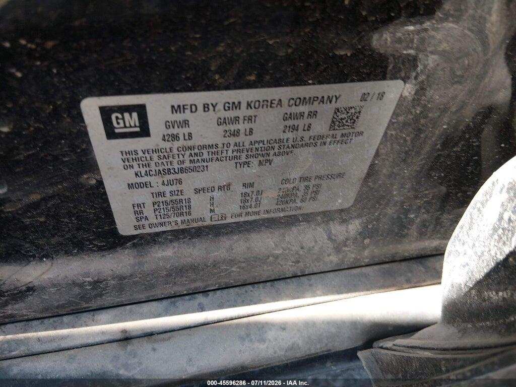 KL4CJASB3JB650231 2018 BUICK ENCORE photo no. 9