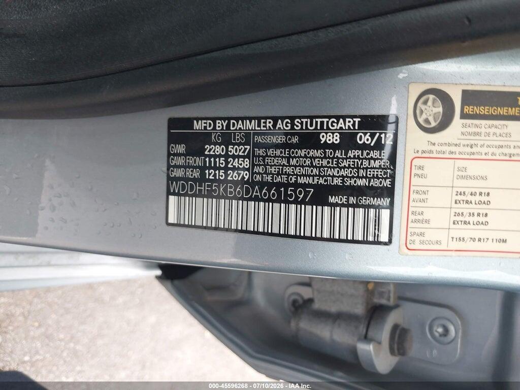 WDDHF5KB6DA661597 2013 MERCEDES-BENZ E 350 photo no. 9