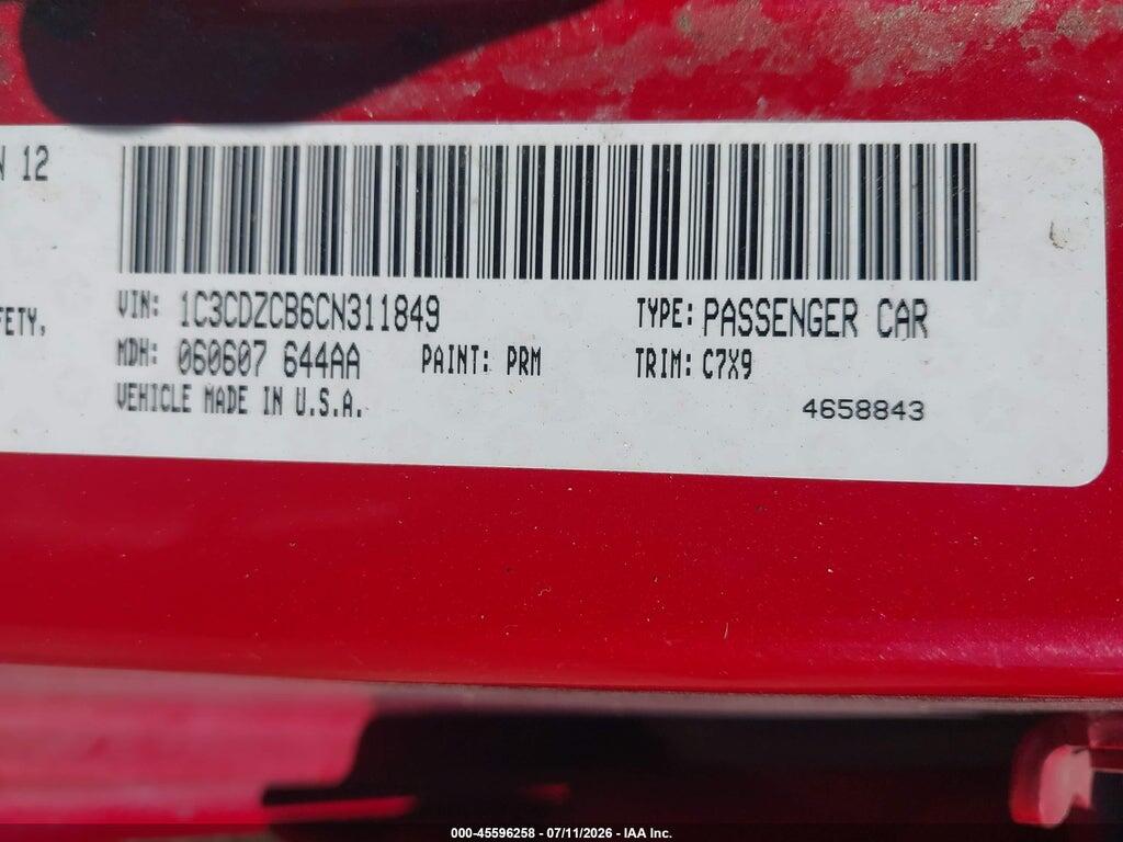1C3CDZCB6CN311849 2012 DODGE AVENGER photo no. 9
