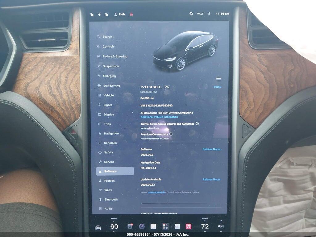5YJXCDE21LF283683 2020 TESLA MODEL X photo no. 7
