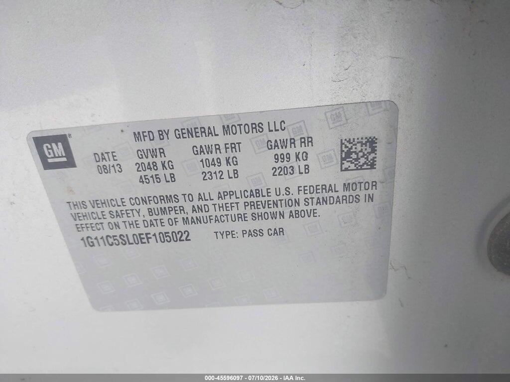 1G11C5SL0EF105022 2014 CHEVROLET MALIBU photo no. 9