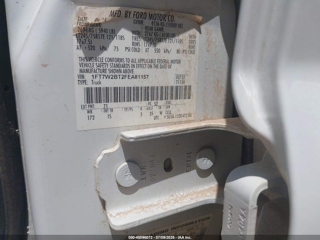 1FT7W2BT2FEA81157 2015 FORD F-250 photo no. 9