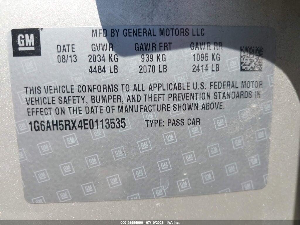 1G6AH5RX4E0113535 2014 CADILLAC ATS photo no. 9