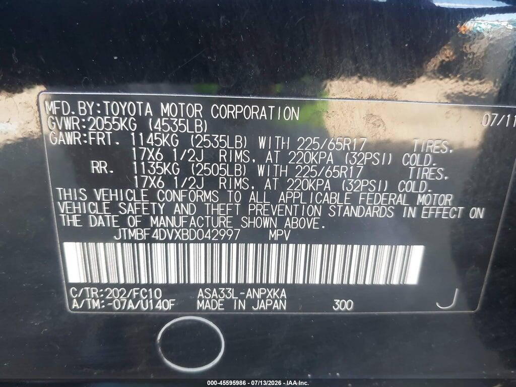 JTMBF4DVXBD042997 2011 TOYOTA RAV4 photo no. 9
