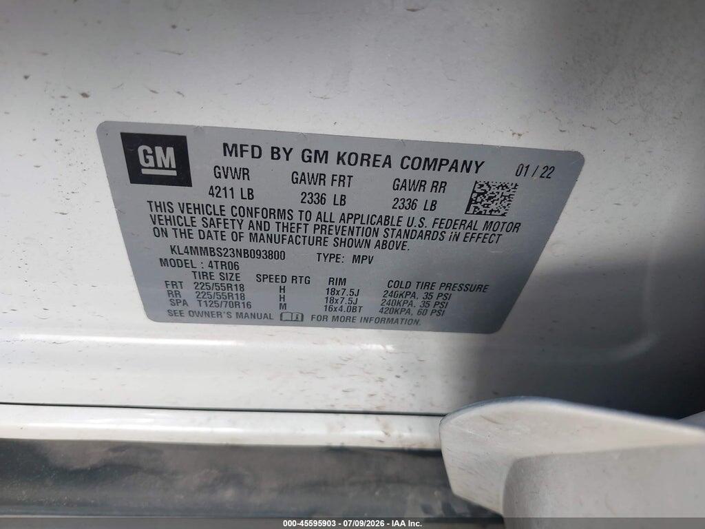 KL4MMBS23NB093800 2022 BUICK ENCORE GX photo no. 9