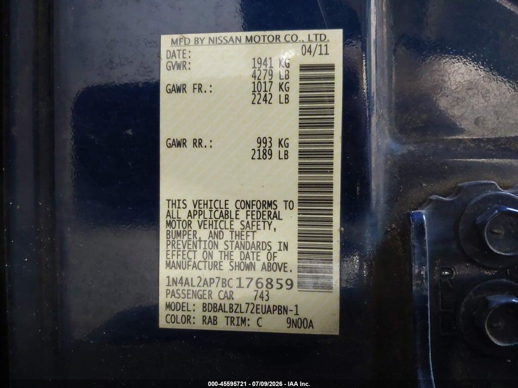 1N4AL2AP7BC176859 2011 NISSAN ALTIMA photo no. 9
