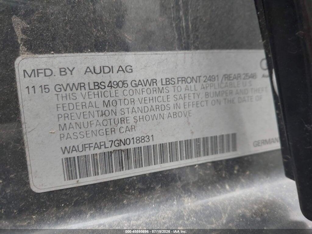 WAUFFAFL7GN018831 2016 AUDI A4 photo no. 9