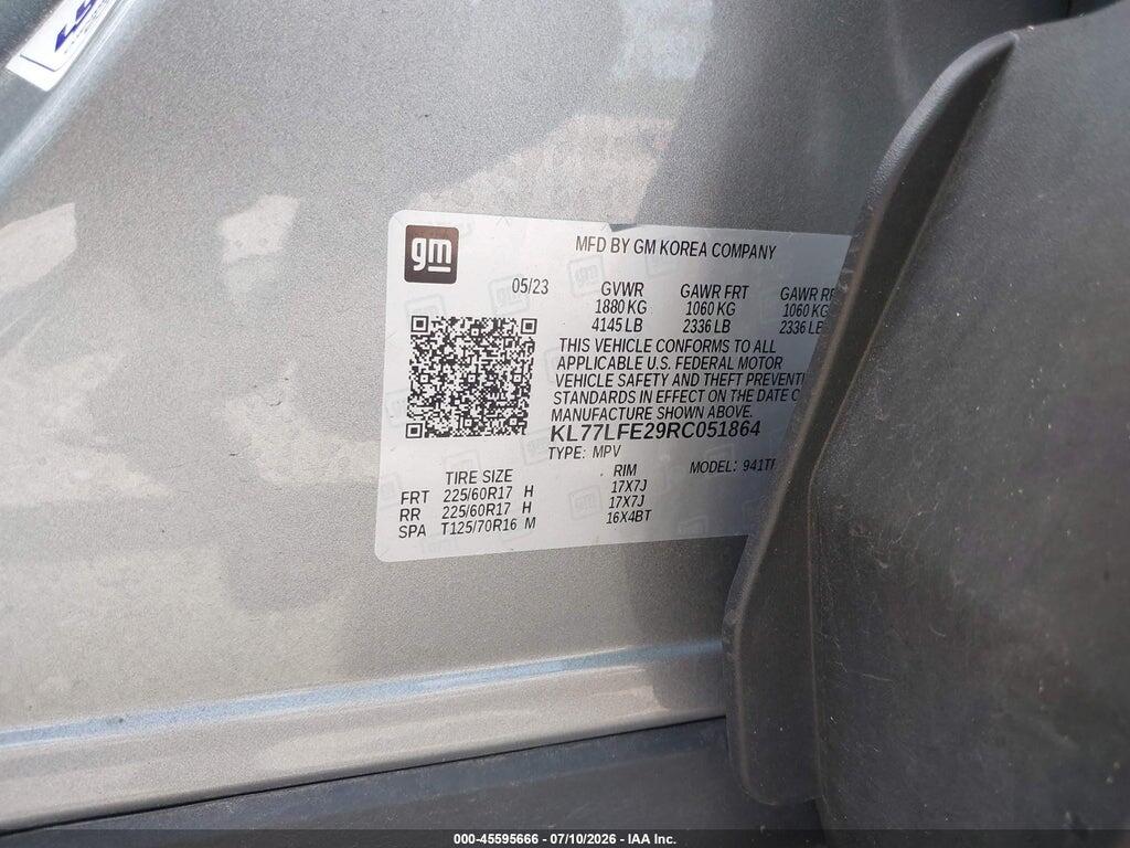 KL77LFE29RC051864 2024 CHEVROLET TRAX photo no. 9