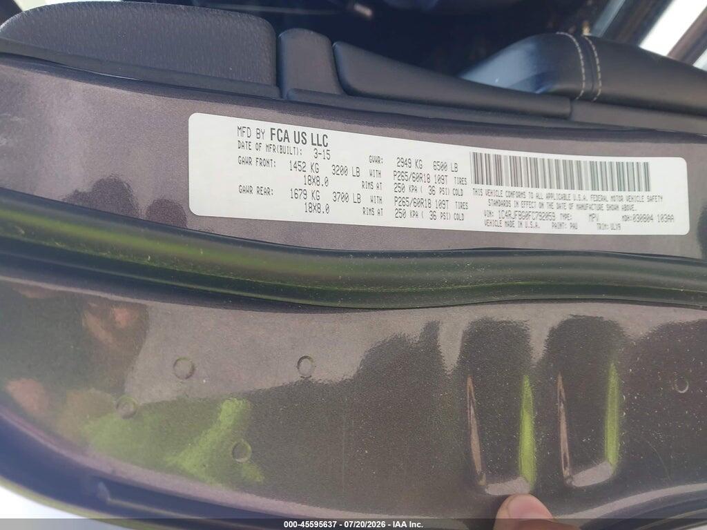 1C4RJFBG0FC792059 2015 JEEP GRAND CHEROKEE photo no. 9