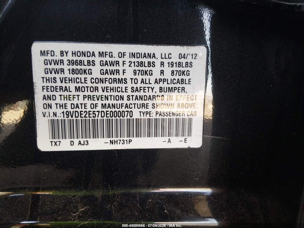 19VDE2E57DE000070 2013 ACURA ILX photo no. 9