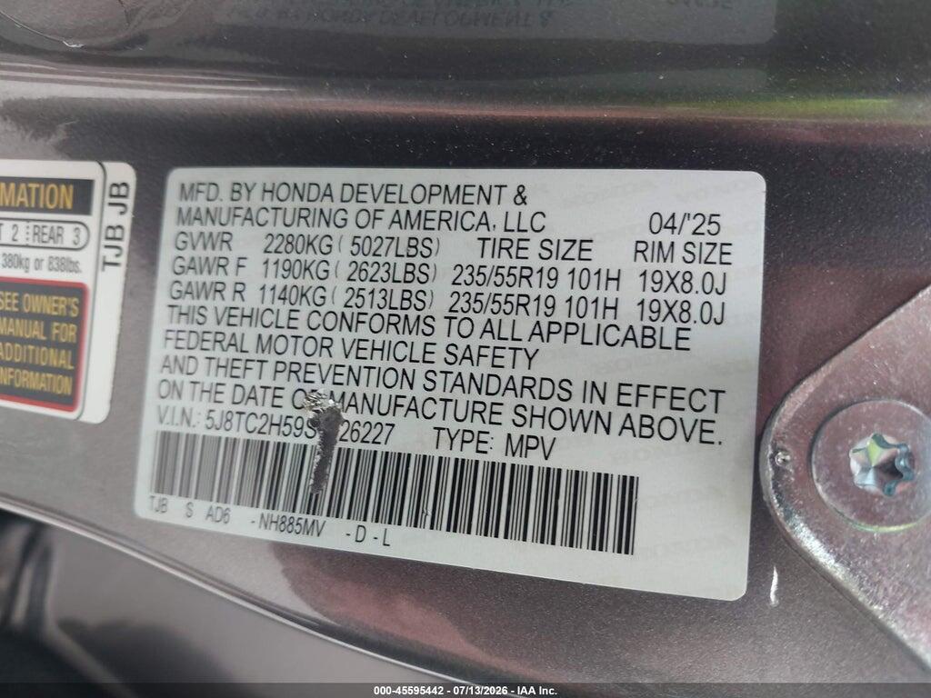5J8TC2H59SL026227 2025 ACURA RDX photo no. 9