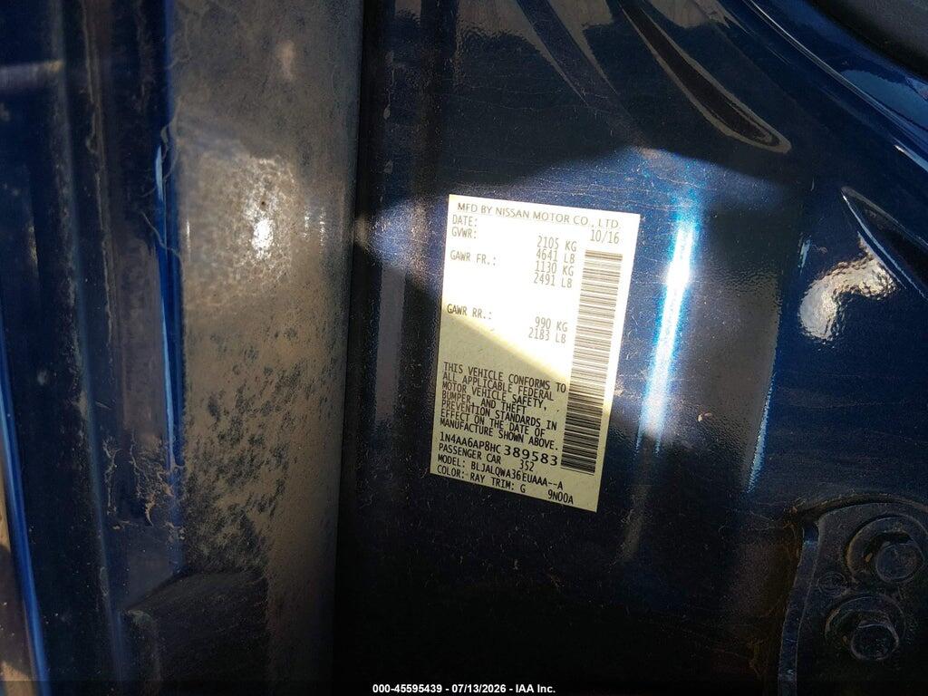 1N4AA6AP8HC389583 2017 NISSAN MAXIMA photo no. 9
