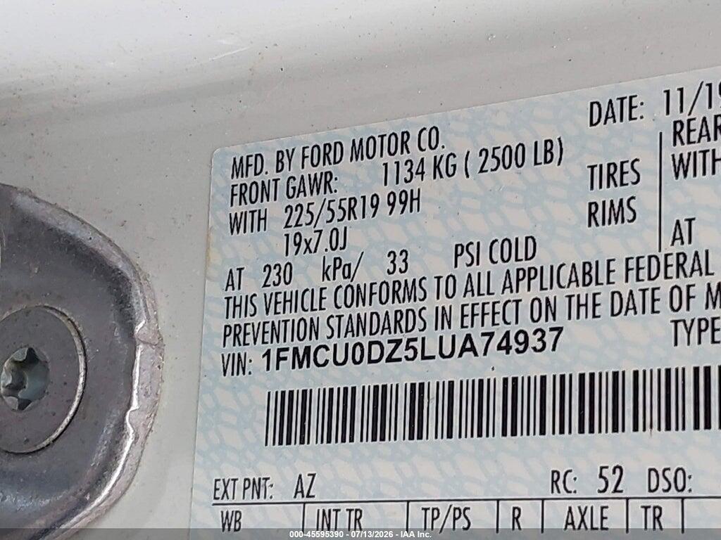 1FMCU0DZ5LUA74937 2020 FORD ESCAPE photo no. 9