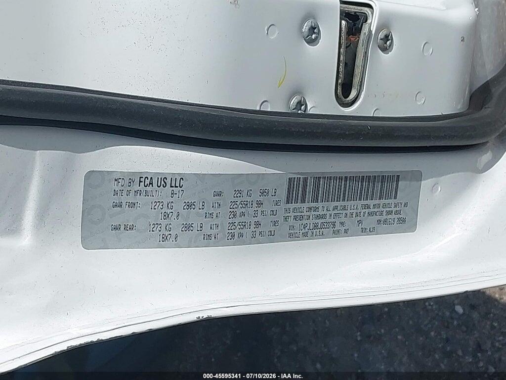 1C4PJLDB8JD533796 2018 JEEP CHEROKEE photo no. 9