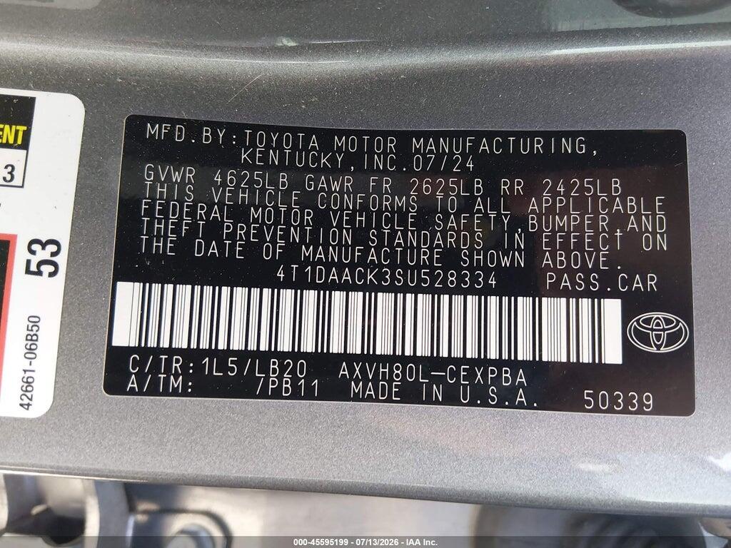 4T1DAACK3SU528334 2025 TOYOTA CAMRY photo no. 9