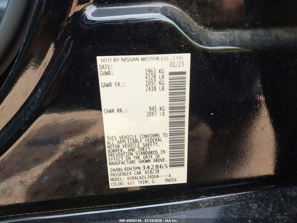 1N4BL4DV3PN342865 2023 NISSAN ALTIMA photo no. 9
