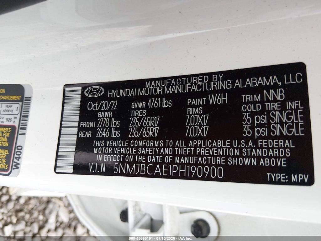 5NMJBCAE1PH190900 2023 HYUNDAI TUCSON photo no. 9