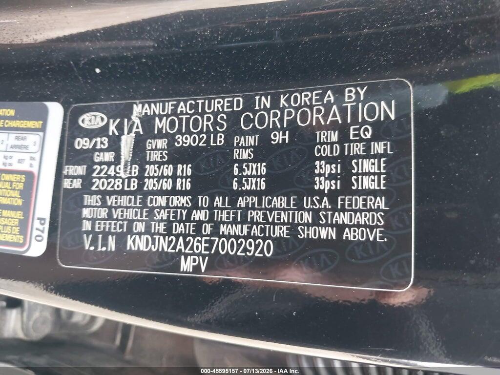 KNDJN2A26E7002920 2014 KIA SOUL photo no. 9