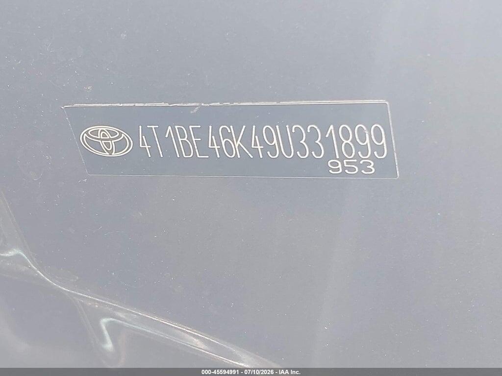 4T1BE46K49U331899 2009 TOYOTA CAMRY photo no. 9