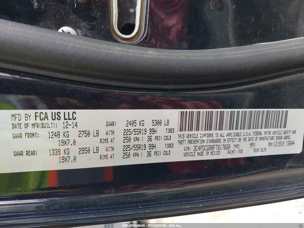 3C4PDCGB8FT617668 2015 DODGE JOURNEY photo no. 9