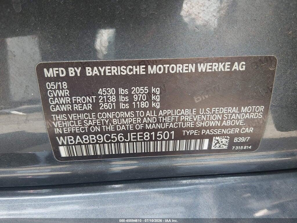 WBA8B9C56JEE81501 2018 BMW 330I photo no. 9