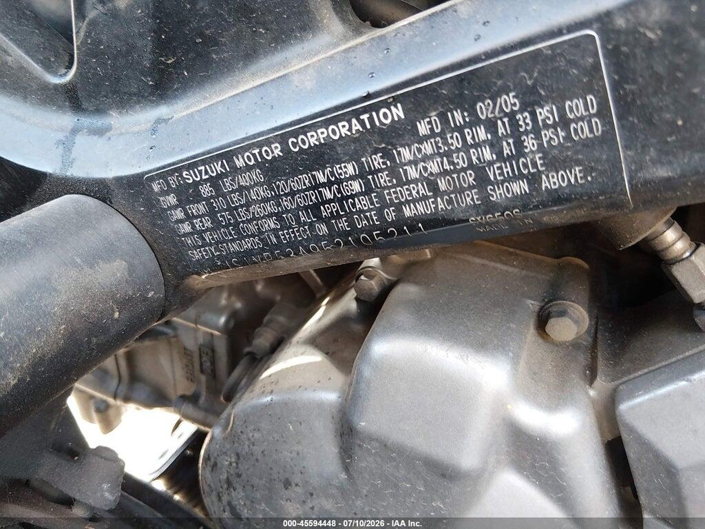 JS1VP53A952105211 2005 SUZUKI SV650 photo no. 10