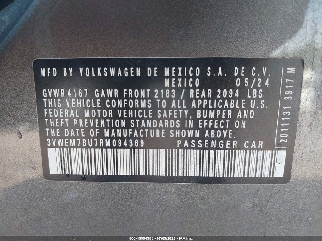 3VWEM7BU7RM094369 2024 VOLKSWAGEN JETTA photo no. 9