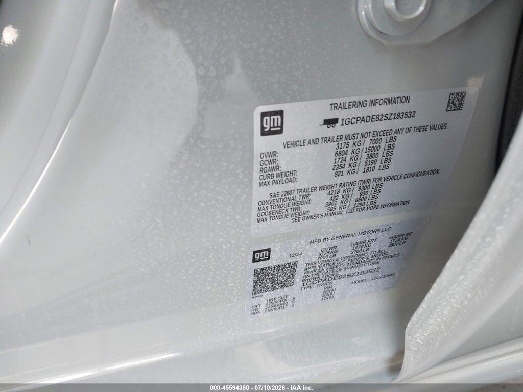 1GCPADE82SZ183532 2025 CHEVROLET SILVERADO 1500 photo no. 9