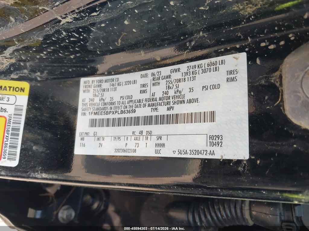 1FMEE5BPXPLB63659 2023 FORD BRONCO photo no. 9