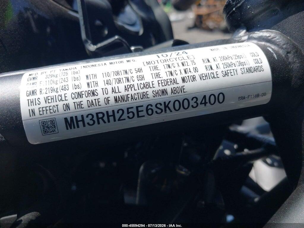 MH3RH25E6SK003400 2025 YAMAHA YFZ320 photo no. 10