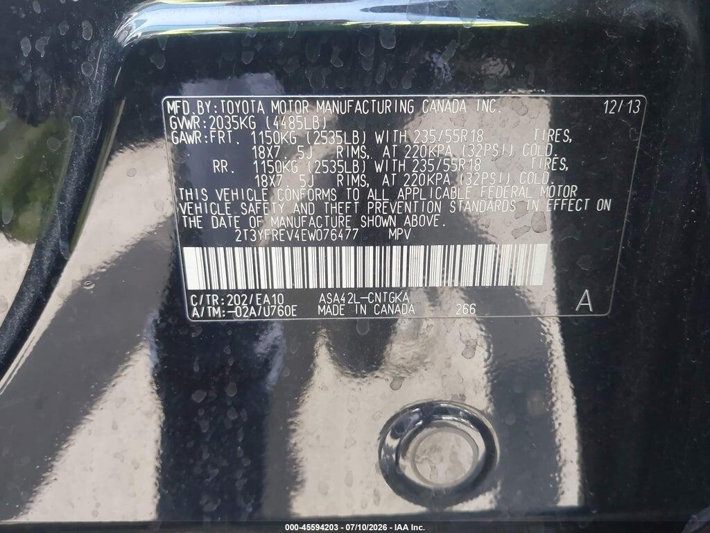 2T3YFREV4EW076477 2014 TOYOTA RAV4 photo no. 9