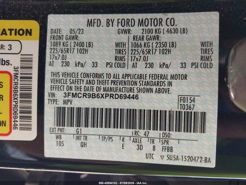 3FMCR9B6XPRD69446 2023 FORD BRONCO SPORT photo no. 9
