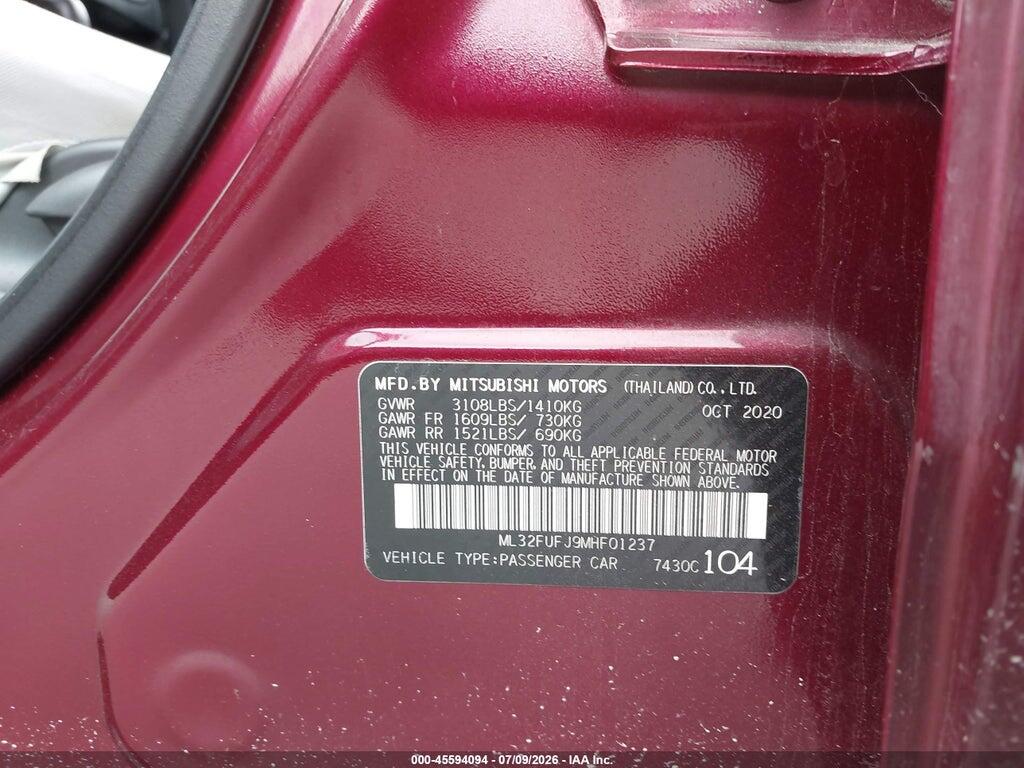 ML32FUFJ9MHF01237 2021 MITSUBISHI MIRAGE G4 photo no. 9