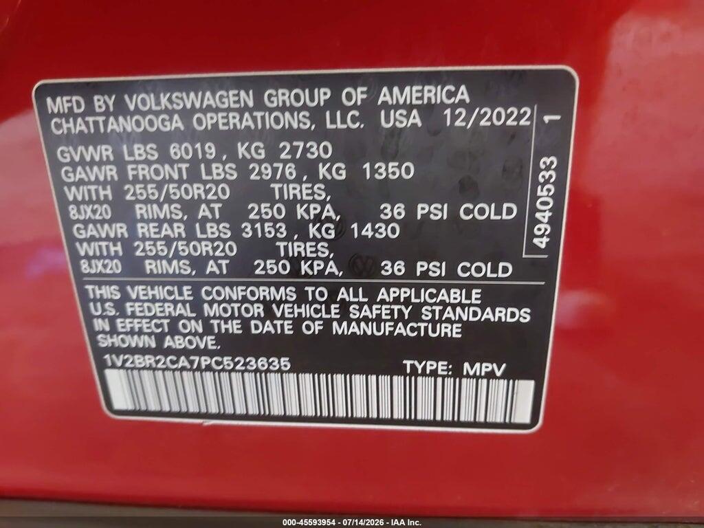 1V2BR2CA7PC523635 2023 VOLKSWAGEN ATLAS photo no. 9