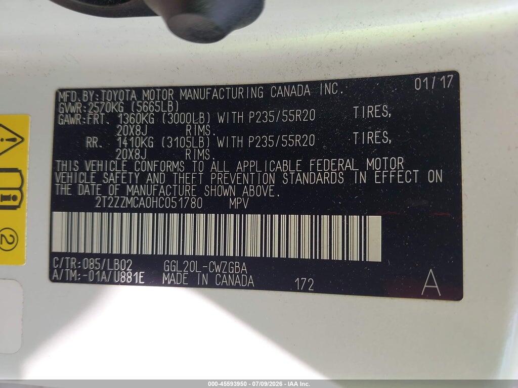 2T2ZZMCA0HC051780 2017 LEXUS RX 350 photo no. 9