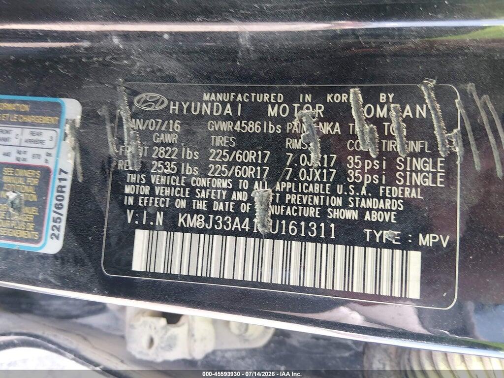 KM8J33A41GU161311 2016 HYUNDAI TUCSON photo no. 9