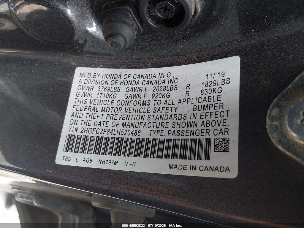 2HGFC2F84LH520486 2020 HONDA CIVIC photo no. 9