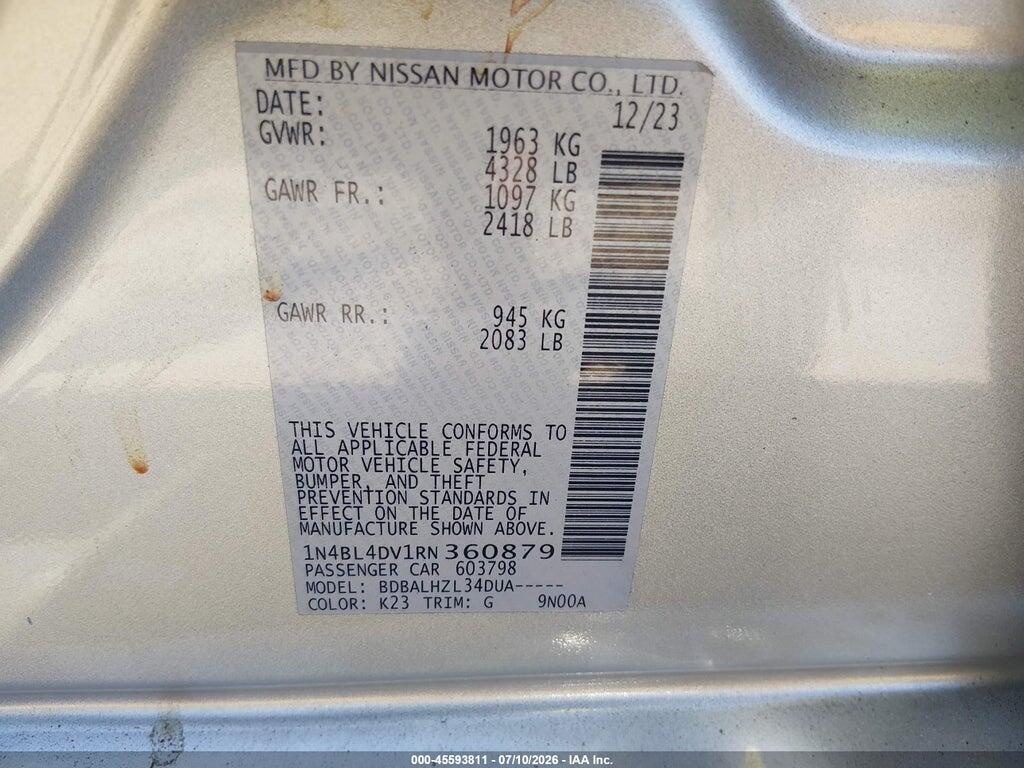 1N4BL4DV1RN360879 2024 NISSAN ALTIMA photo no. 9