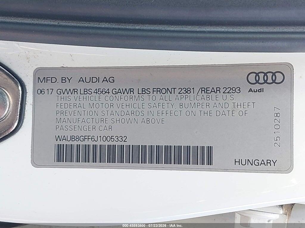 WAUB8GFF6J1005332 2018 AUDI A3 photo no. 9