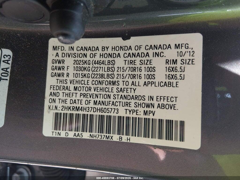2HKRM4H37DH605773 2013 HONDA CR-V photo no. 9